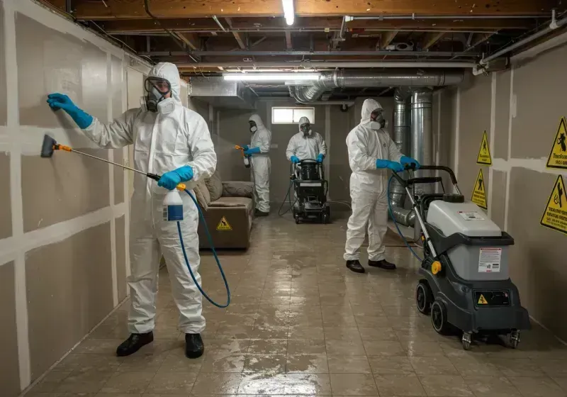 Basement Moisture Removal and Structural Drying process in Kalida, OH